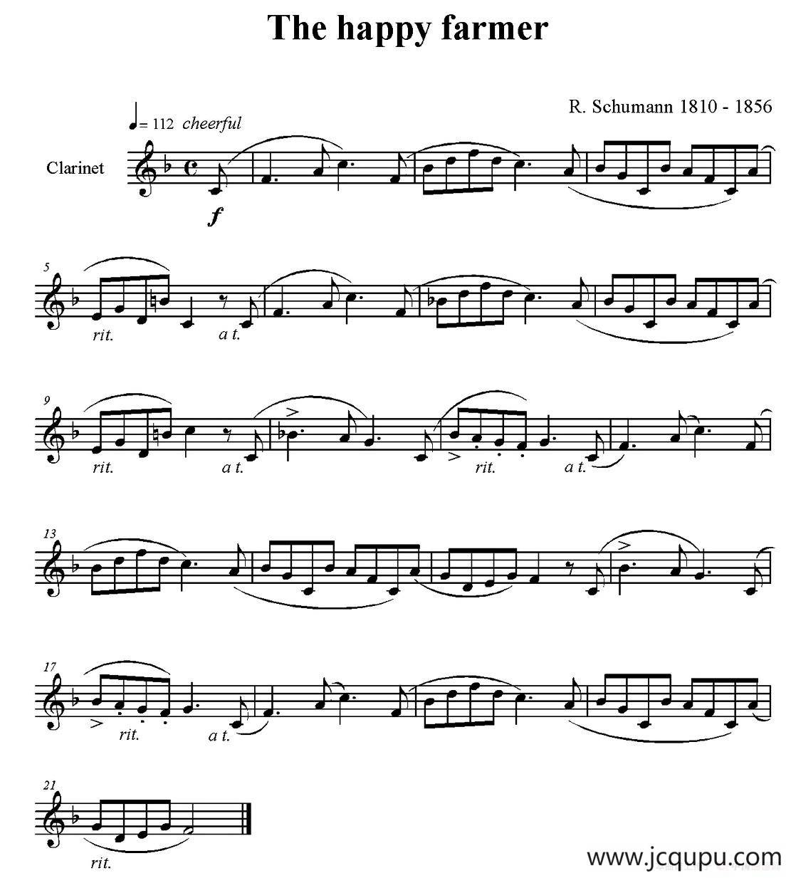 The happy farmer（单簧管）简谱