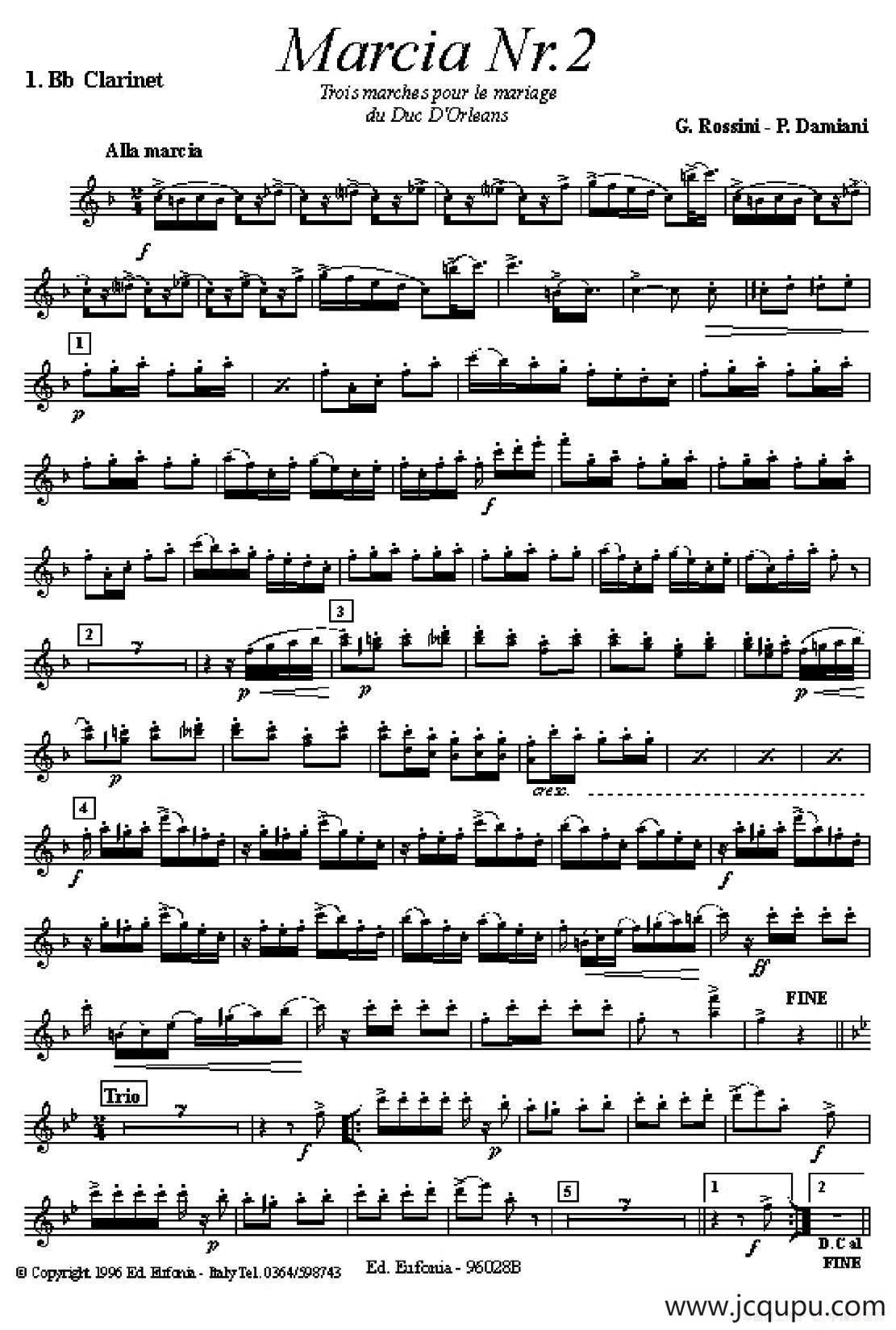 Marcia Nr 2（单簧管）简谱