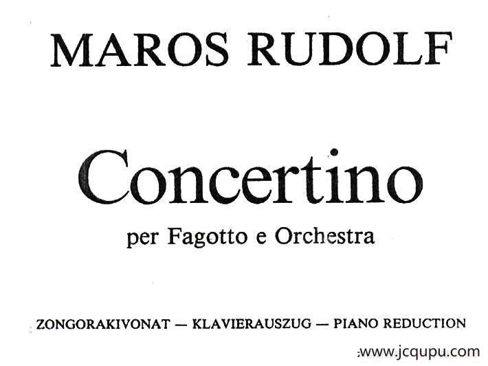 CONCERTINO（Ⅱ）（钢琴伴奏巴松协奏曲）简谱