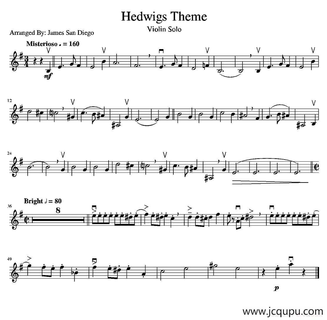 Hedwigs Theme简谱