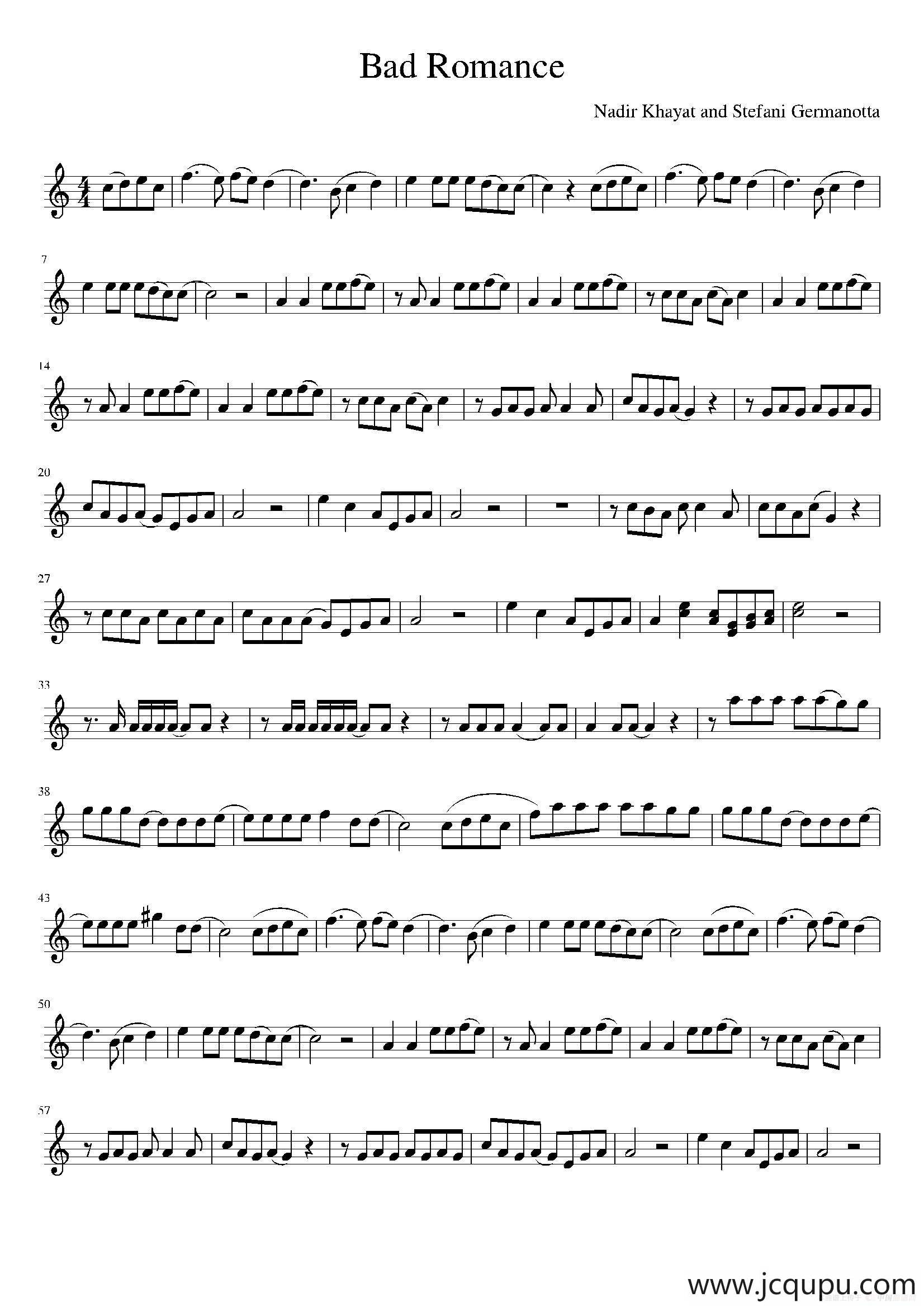 Bad romance简谱