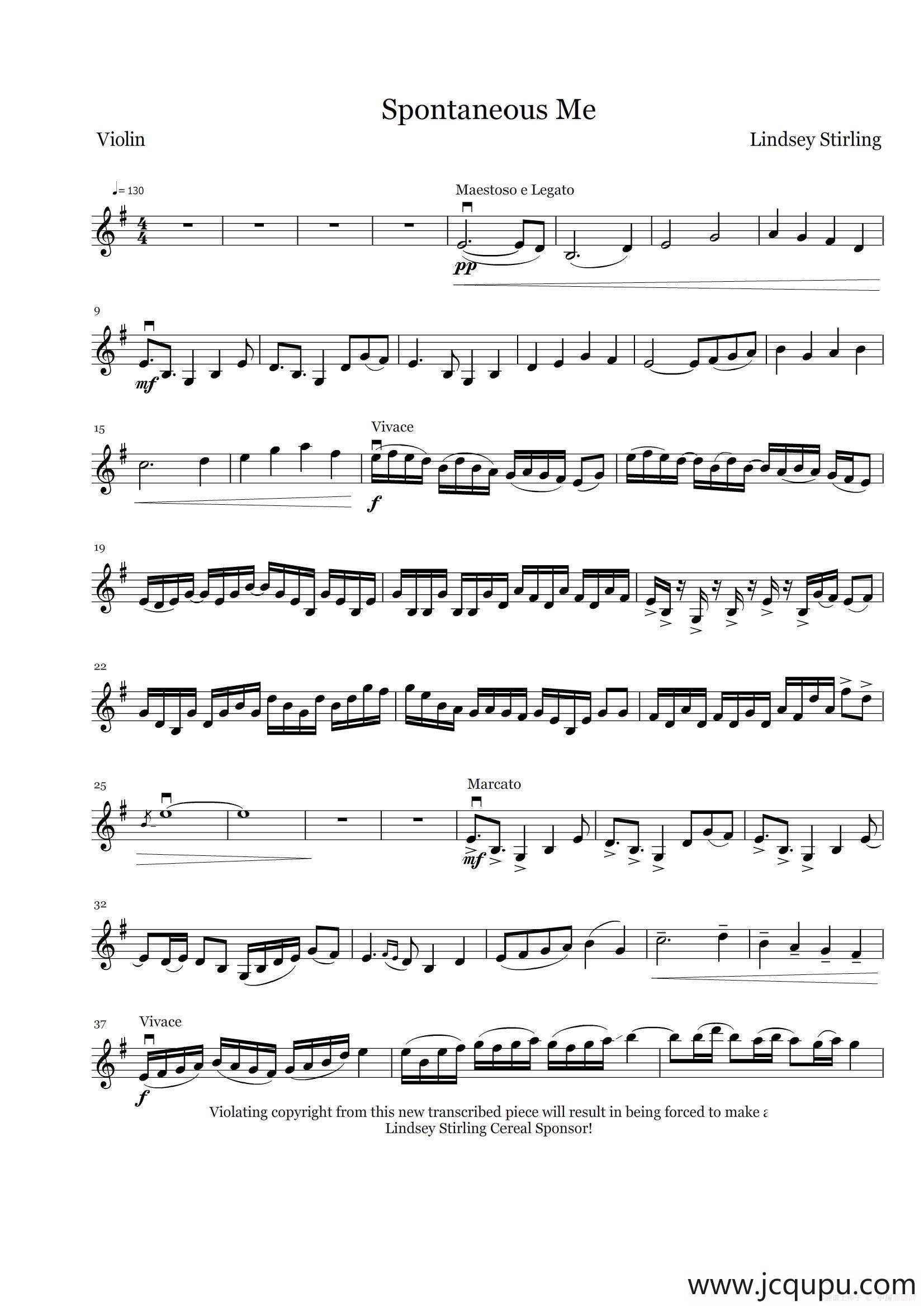 Spontaneous Me简谱