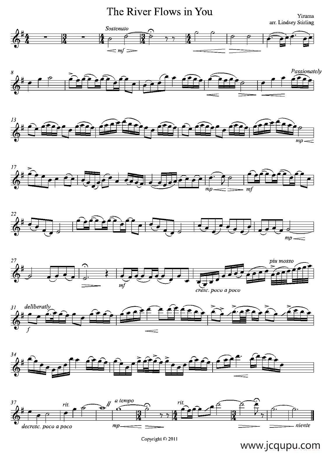 The River Flows in You简谱