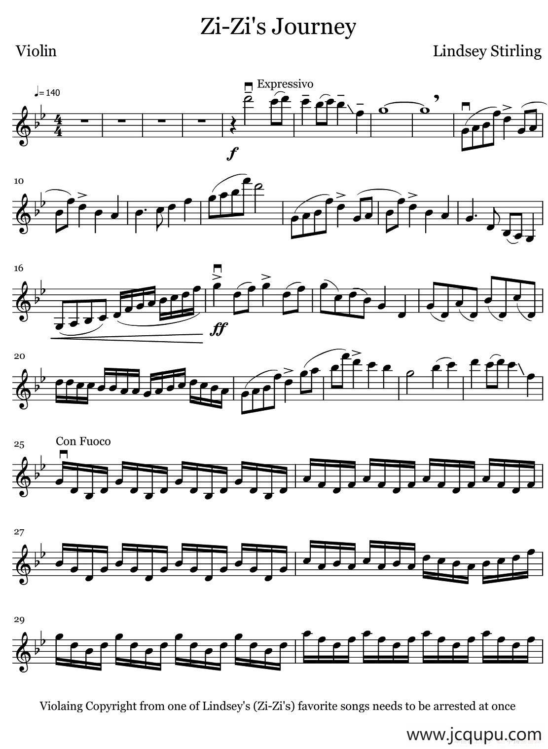 Zi-Zi's Journey简谱