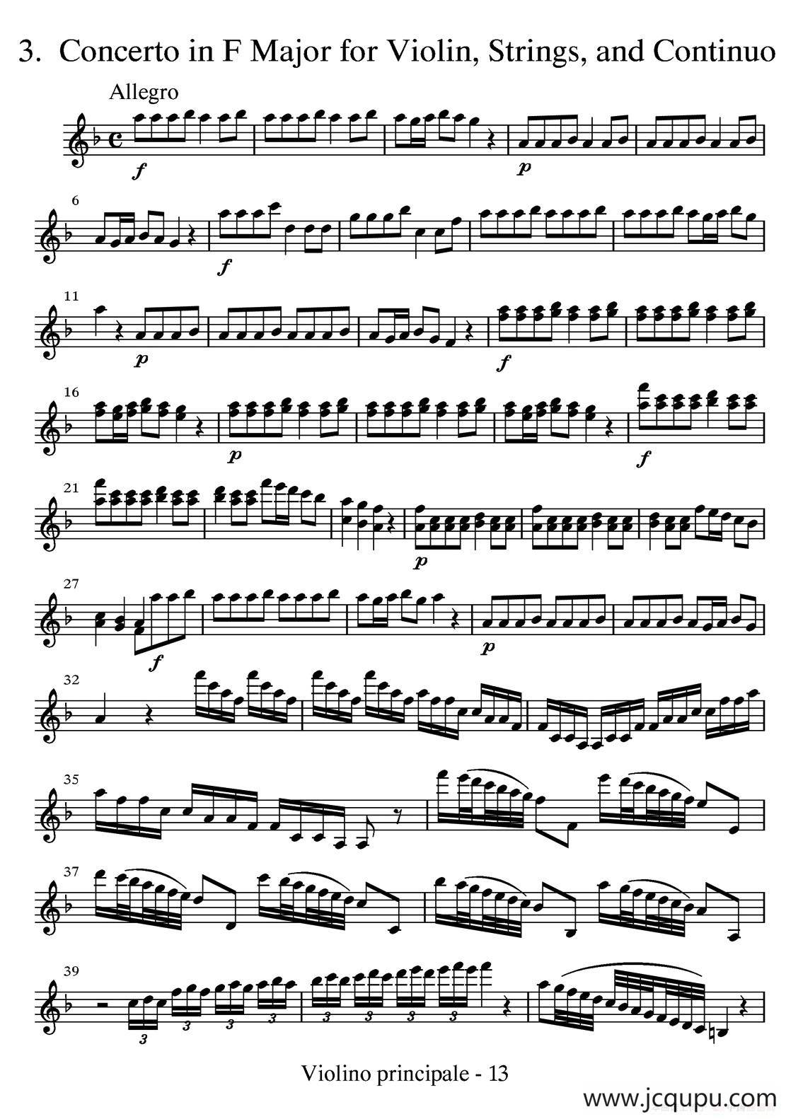 《Autumn》from The Four Seasons RV293（《秋》选自四季）简谱