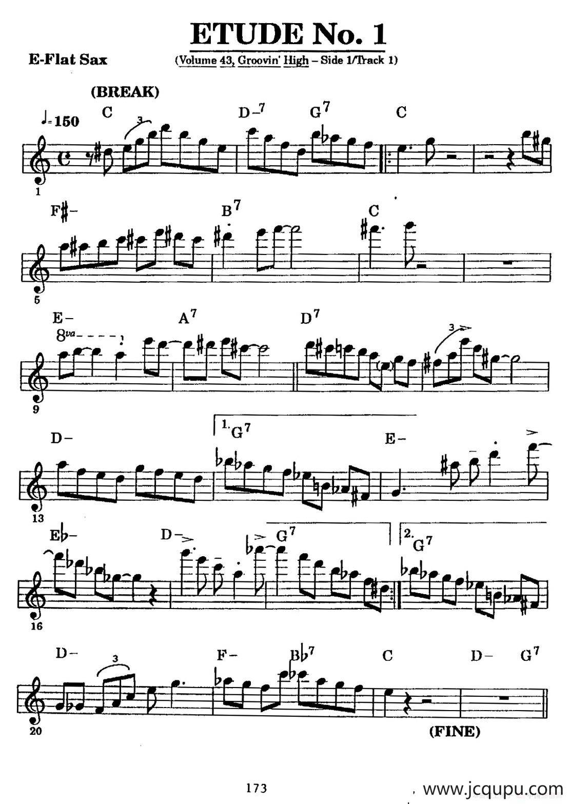 ETUDE No.1（中音萨克斯超吹练习曲）简谱