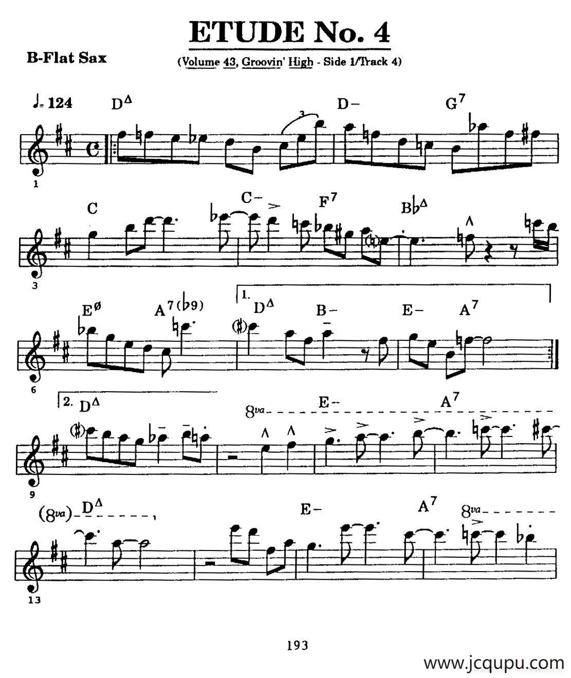 ETUDE No.4（高音萨克斯超吹练习曲）简谱