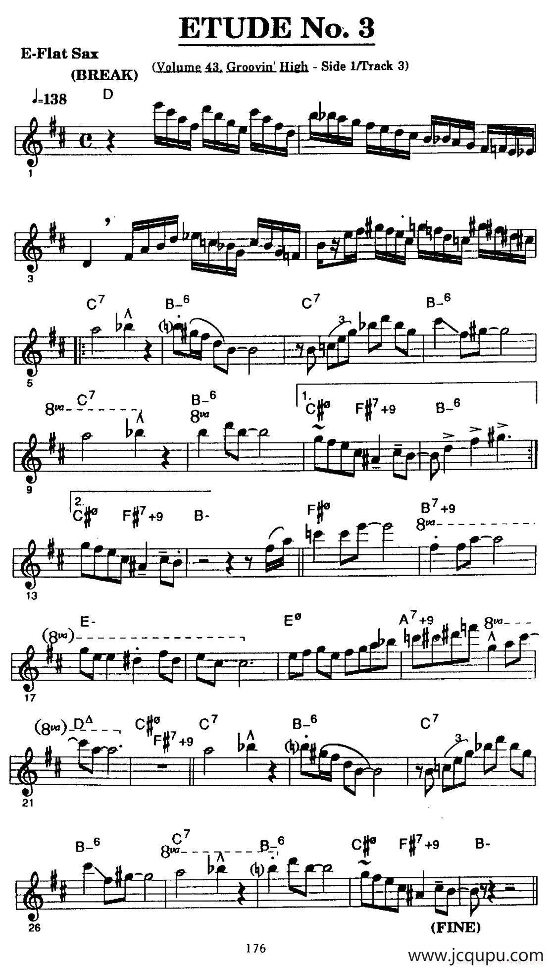 ETUDE No.3（中音萨克斯超吹练习曲）简谱