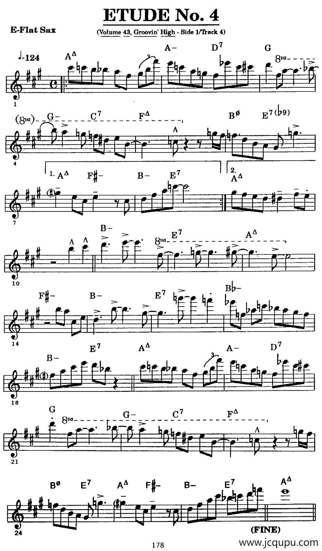 ETUDE No.4（中音萨克斯超吹练习曲）简谱