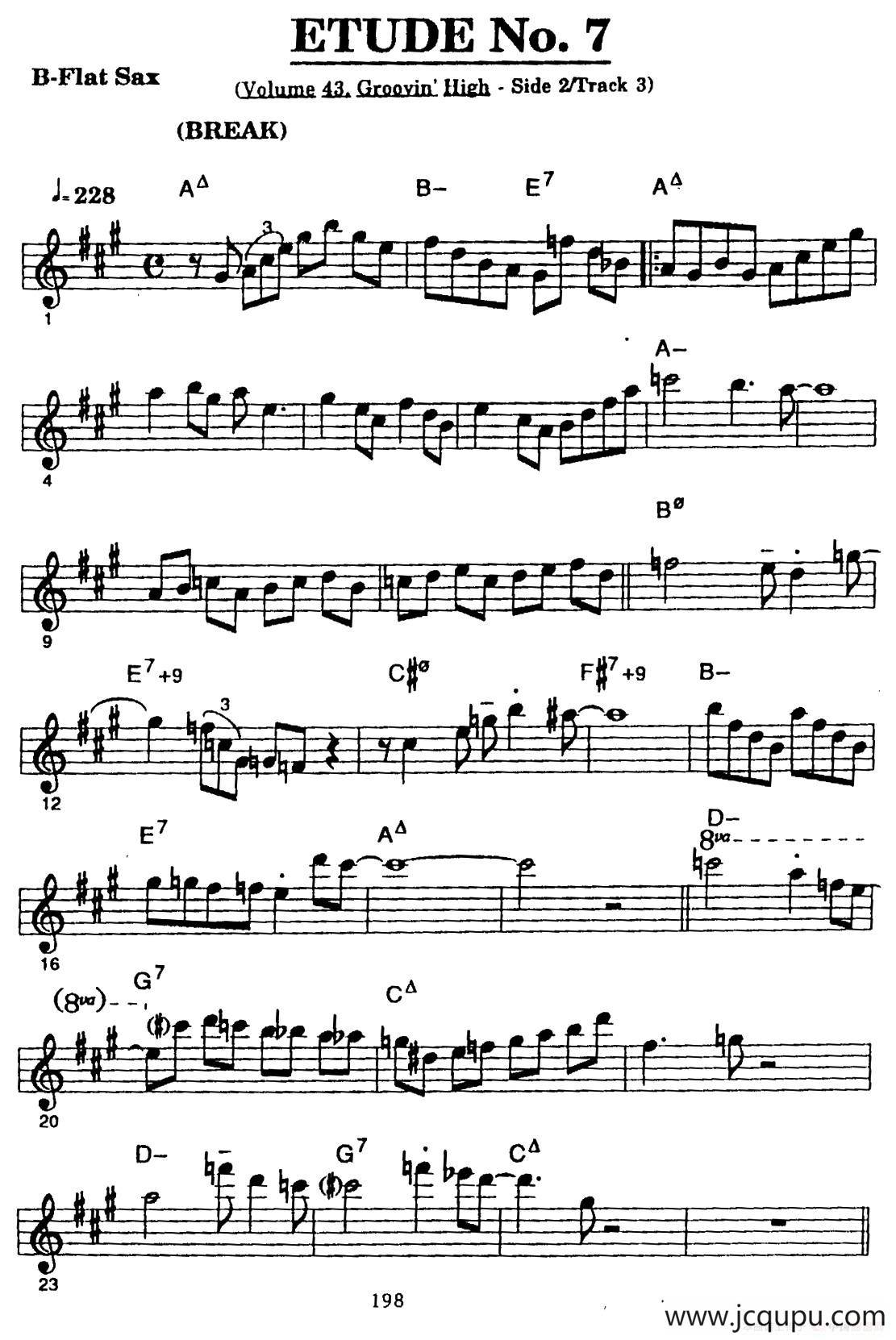 ETUDE No.7（高音萨克斯超吹练习曲）简谱