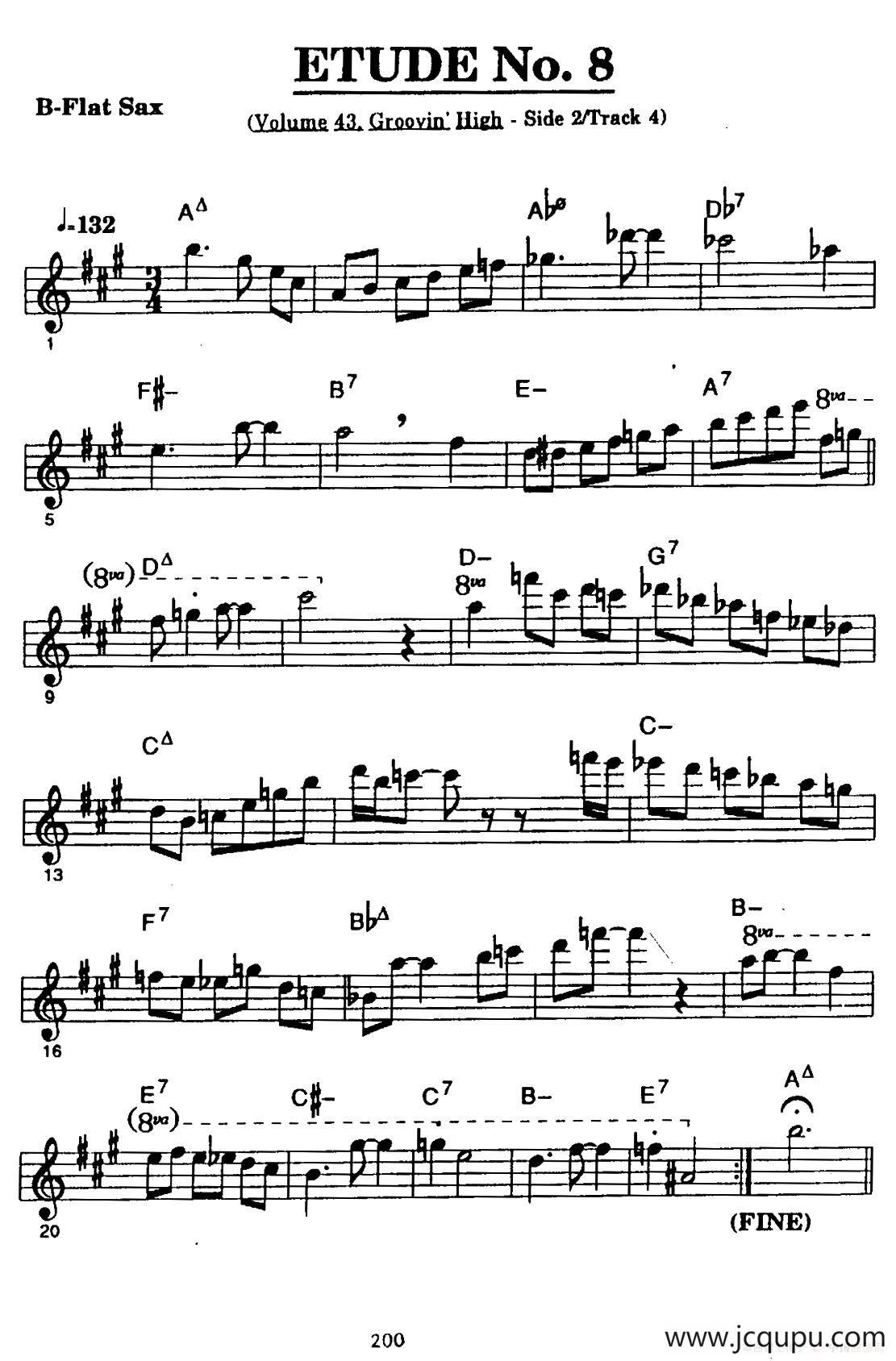 ETUDE No.8（高音萨克斯超吹练习曲）简谱