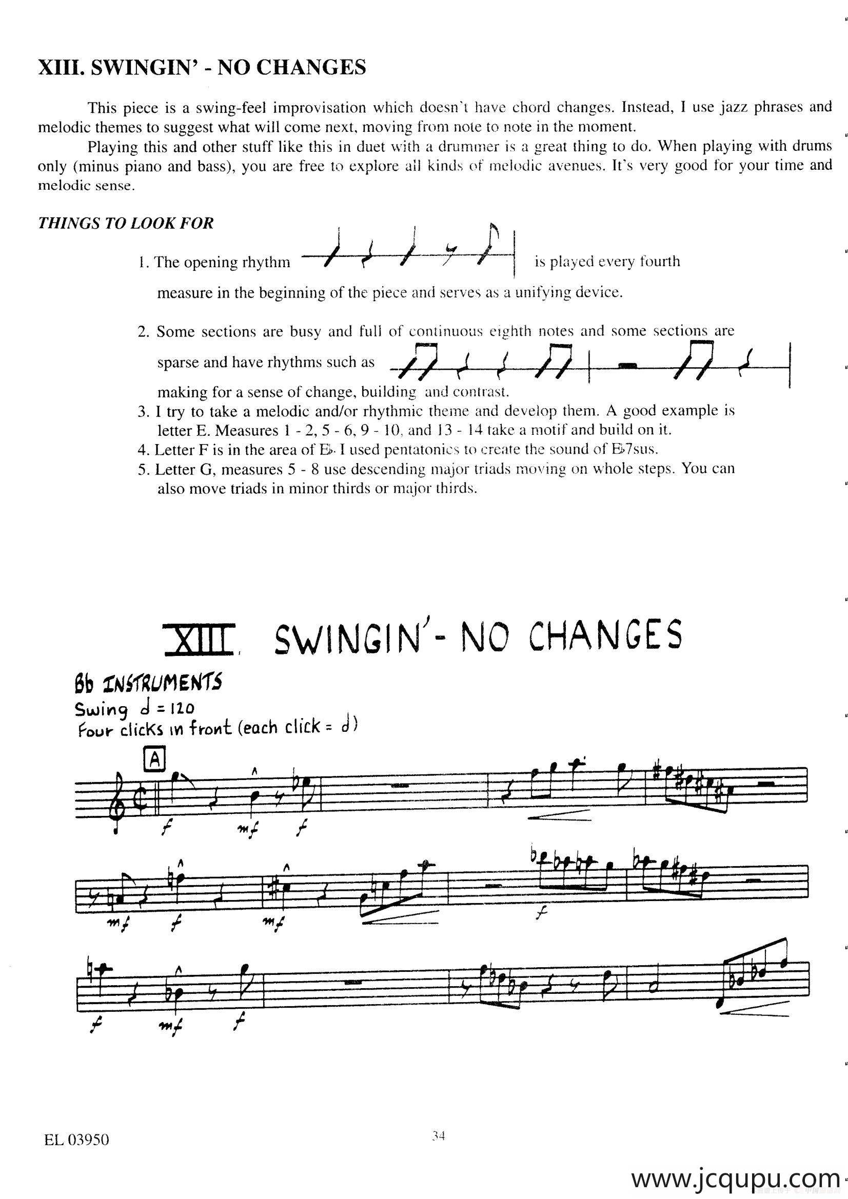 SWINGIN' - NO CHANGES简谱