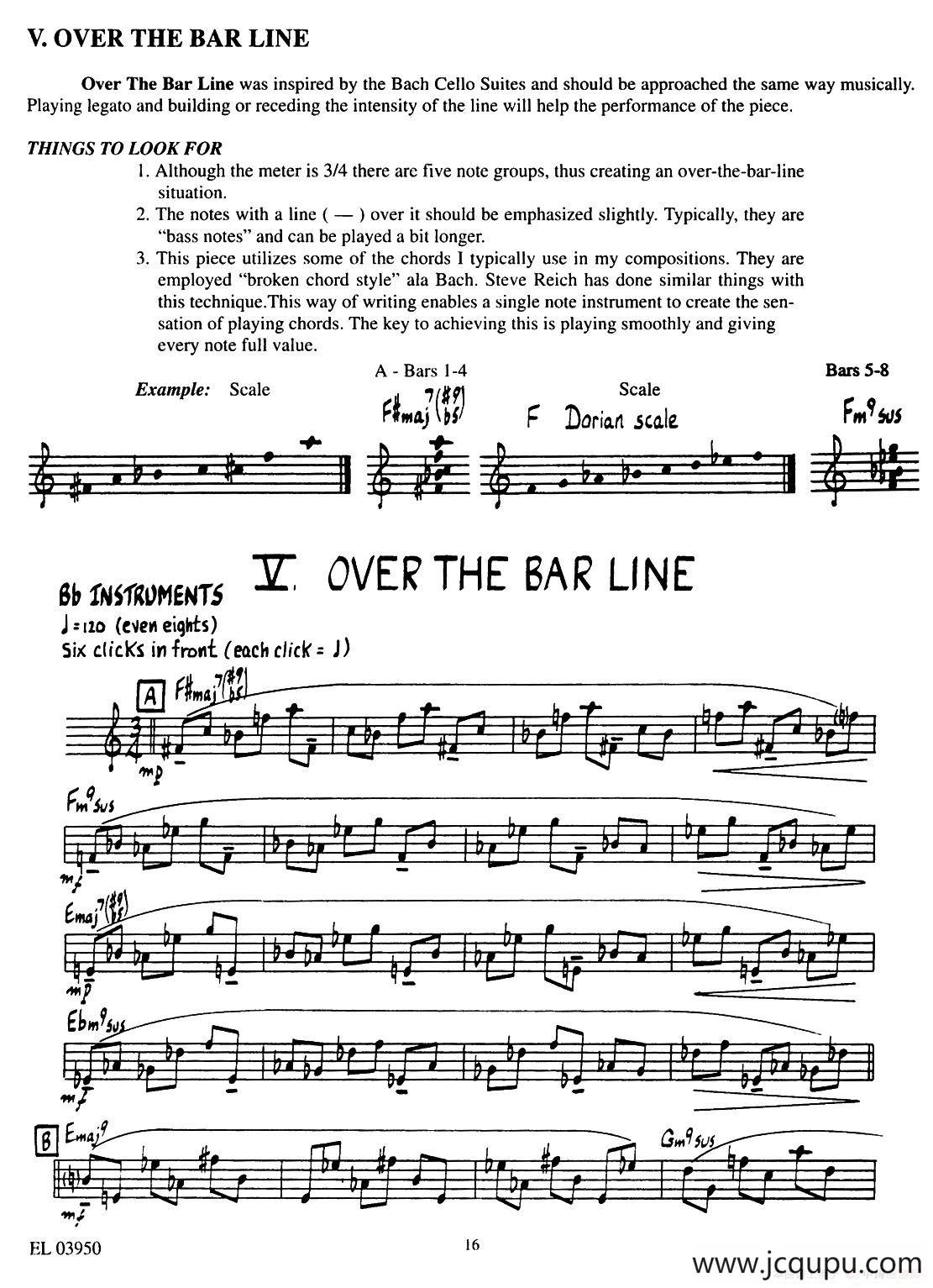 OVER THE BAR LINE简谱