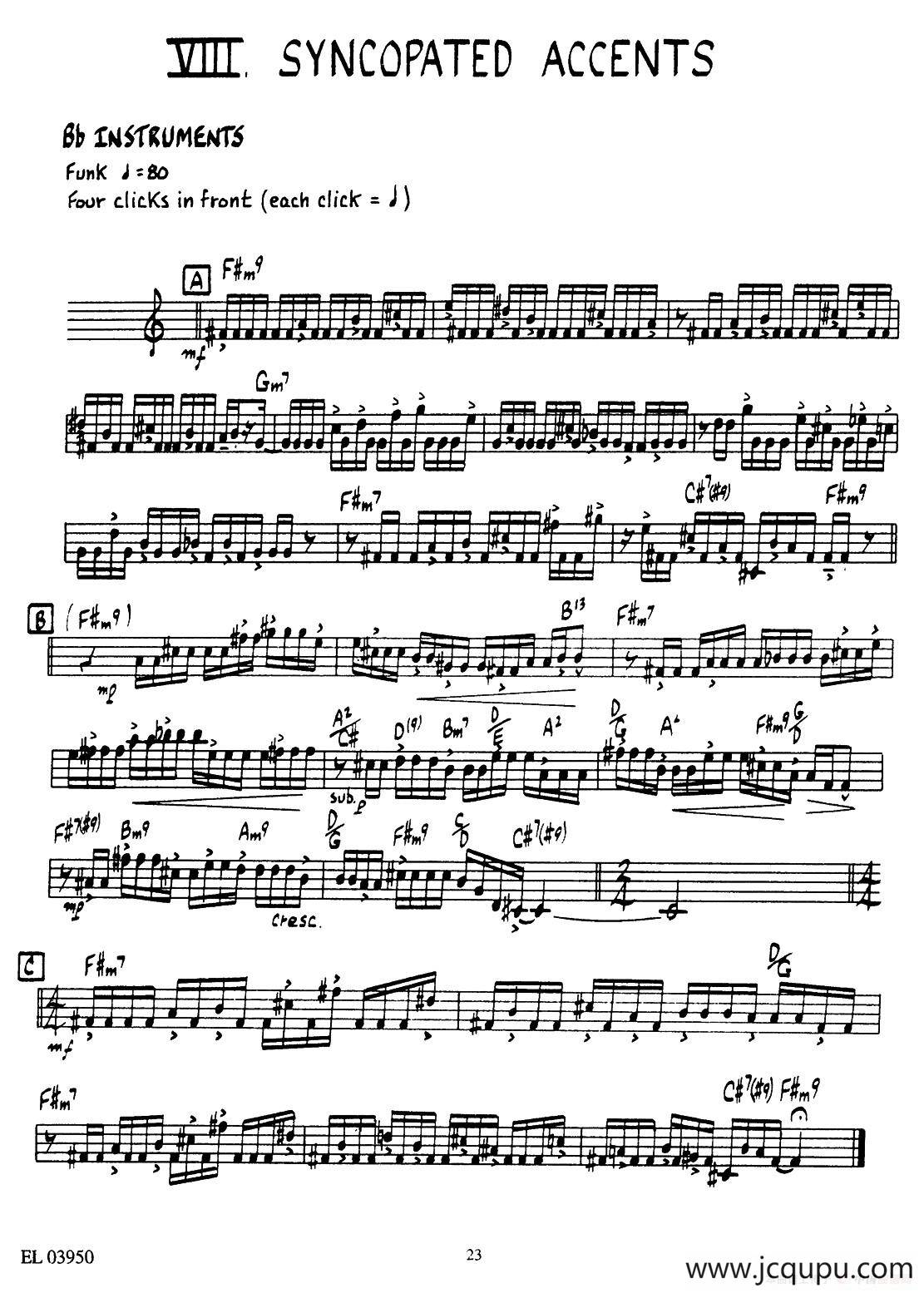 SYNCOPATED ACCENTS简谱