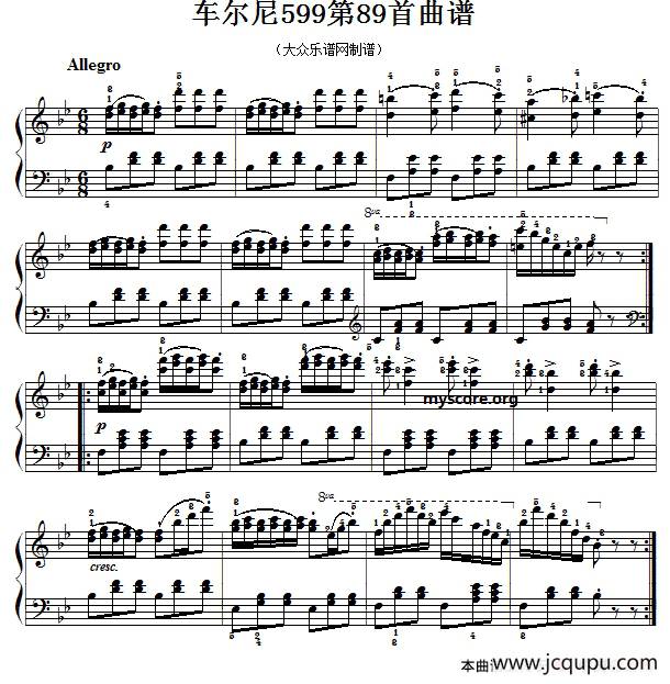 车尔尼599第88首曲谱及练习指导简谱
