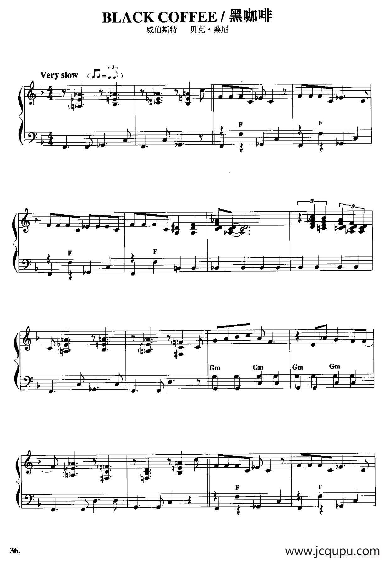 黑咖啡简谱