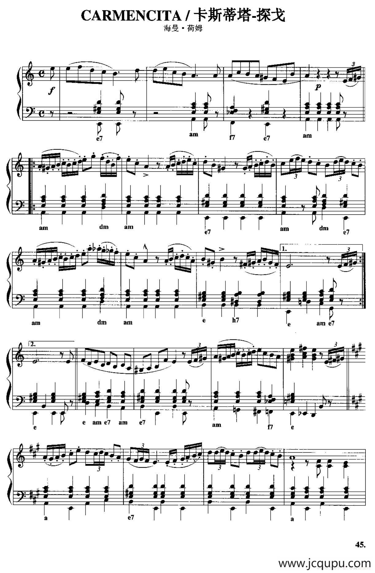 卡斯蒂塔—探戈简谱