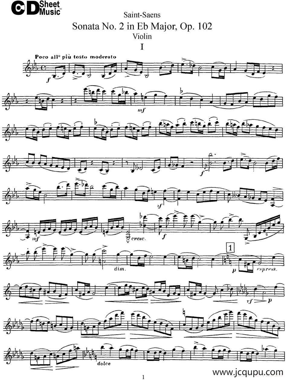 Violin Sonata No.2 in Eb Major Op.102简谱