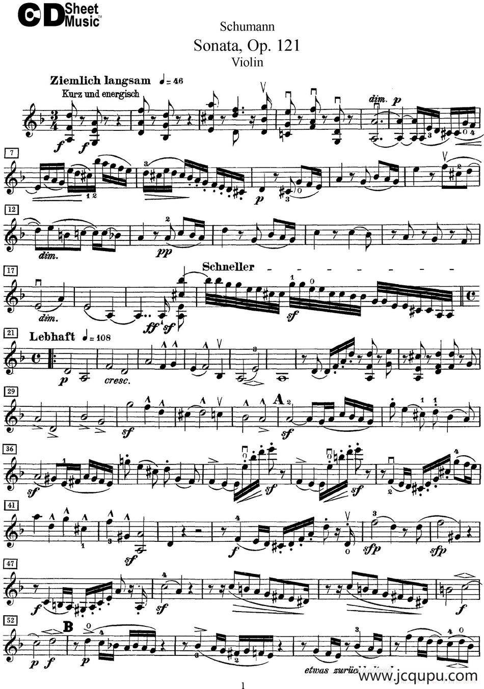 Violin Sonata Op.121简谱