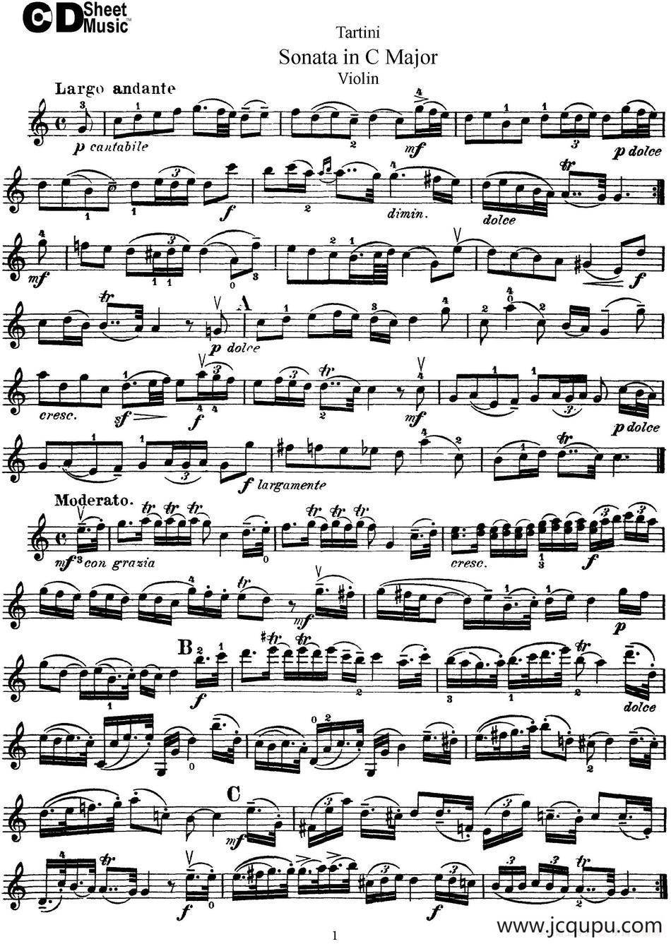 Violin Sonata in C Major简谱