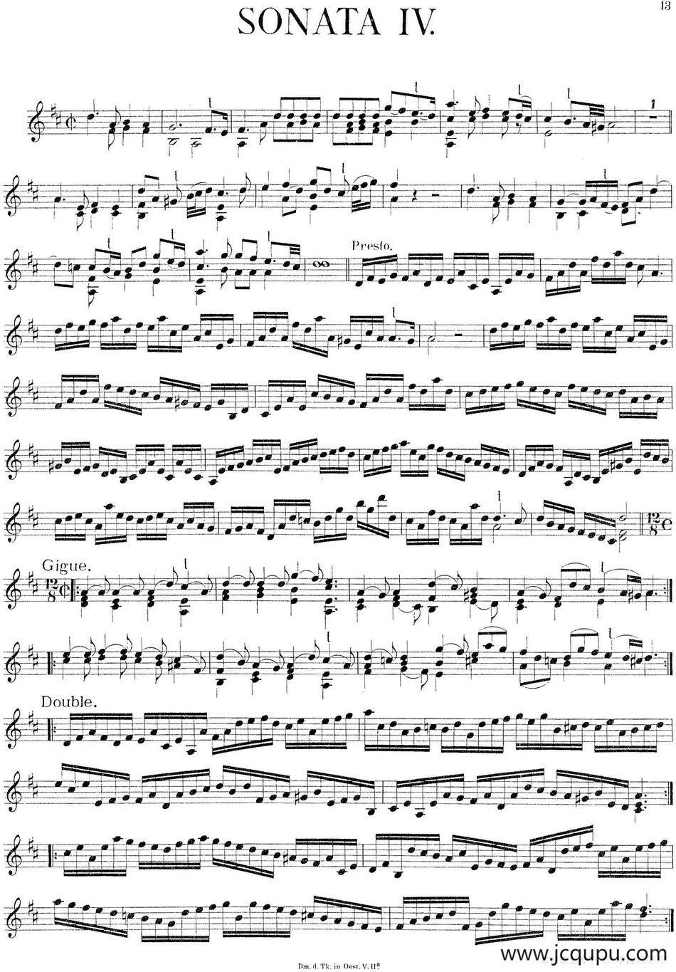 Biber Violin Sonata IV简谱