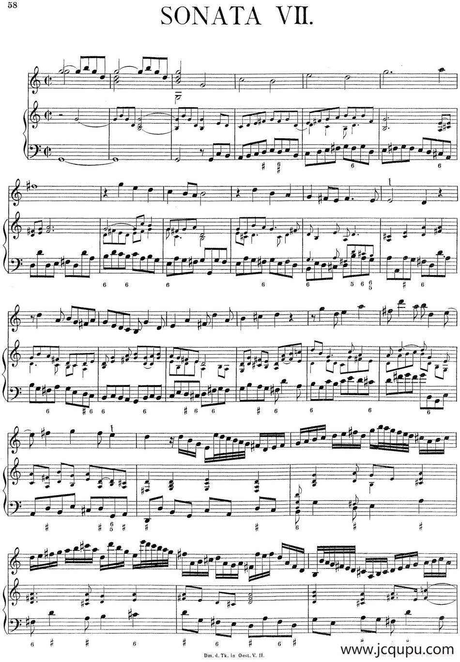 Biber Violin Sonata VII（小提琴+钢琴伴奏）简谱