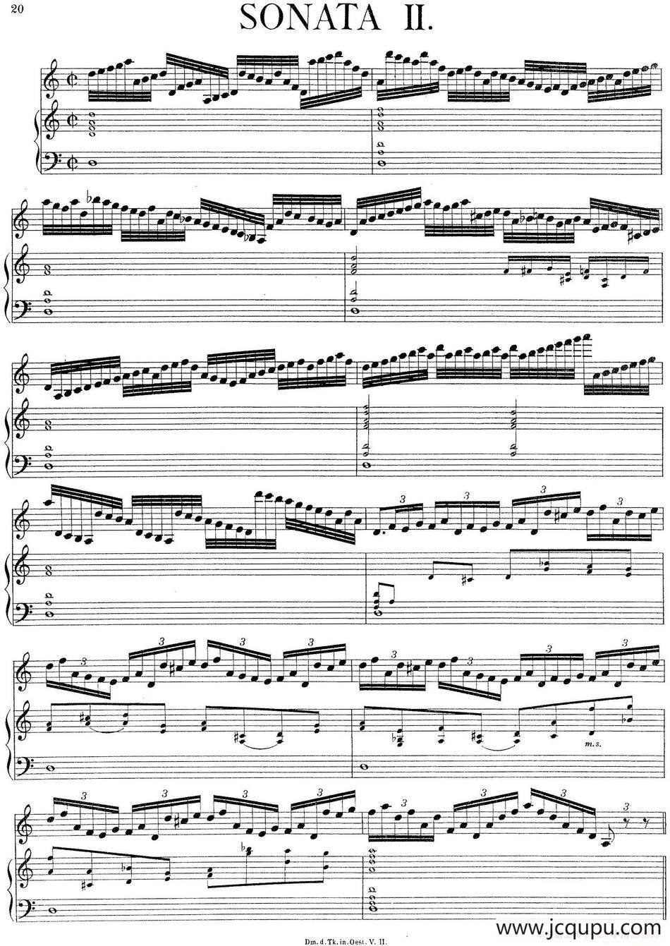 Biber Violin Sonata II（小提琴+钢琴伴奏）简谱