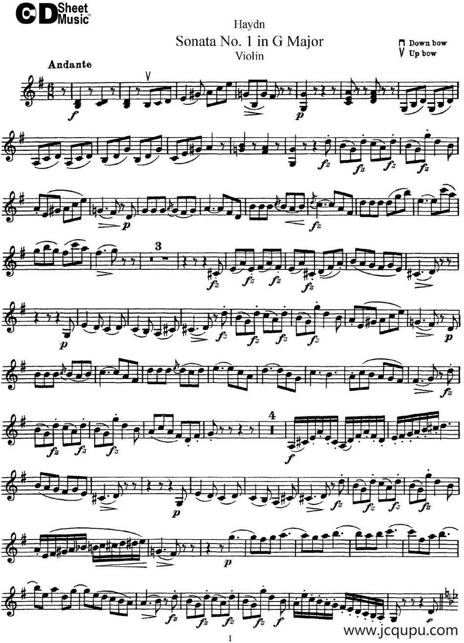 Violin Sonata No.1 in G Major简谱