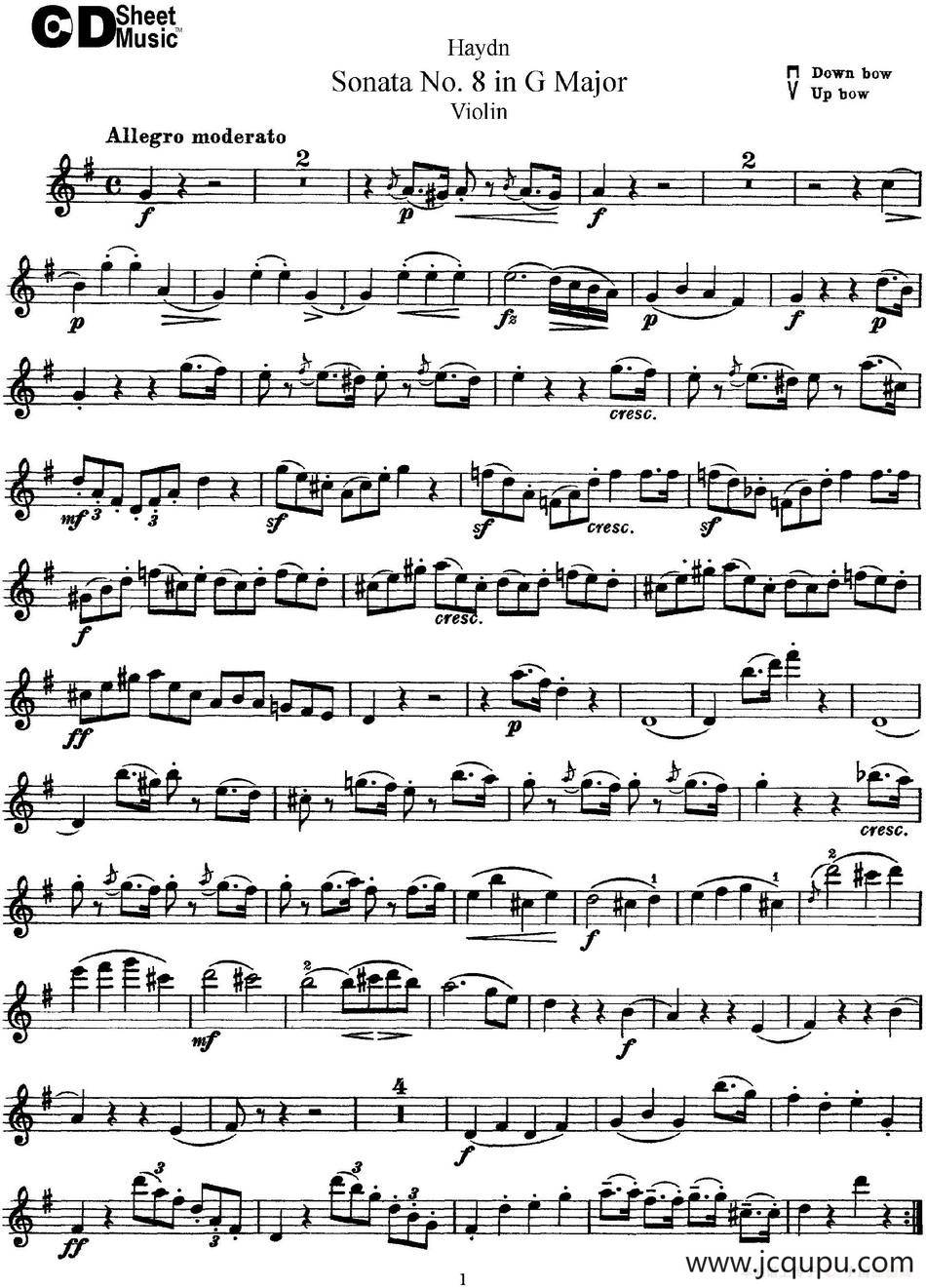 Violin Sonata No.8 in G Major简谱