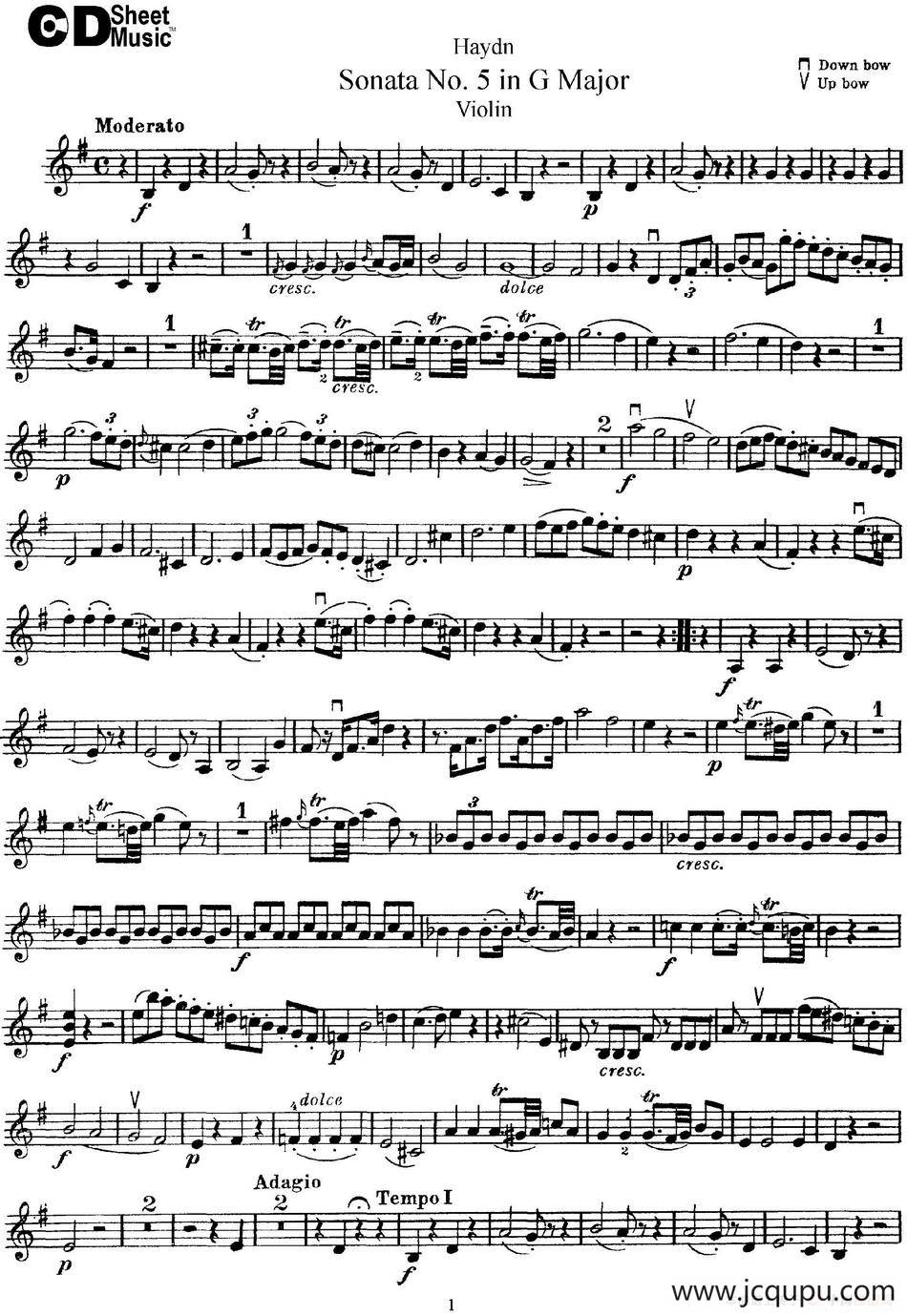 Violin Sonata No.5 in G Major简谱