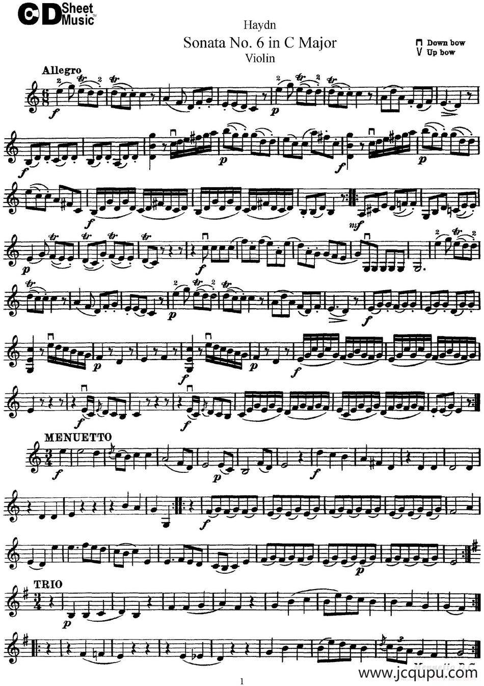 Violin Sonata No.6 in C Major简谱