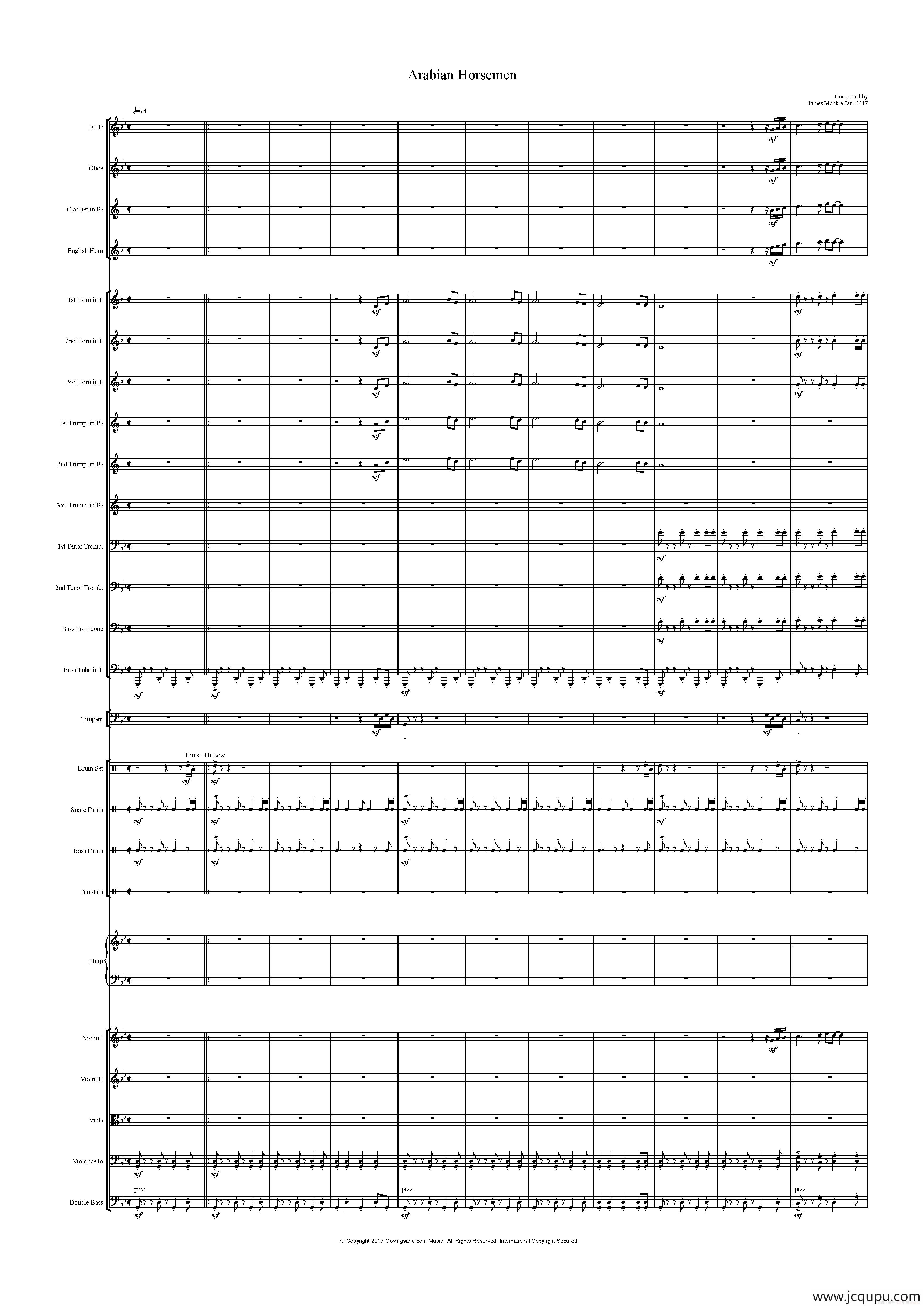 Arabian Horsemen - Full Score（阿拉伯骑兵）简谱