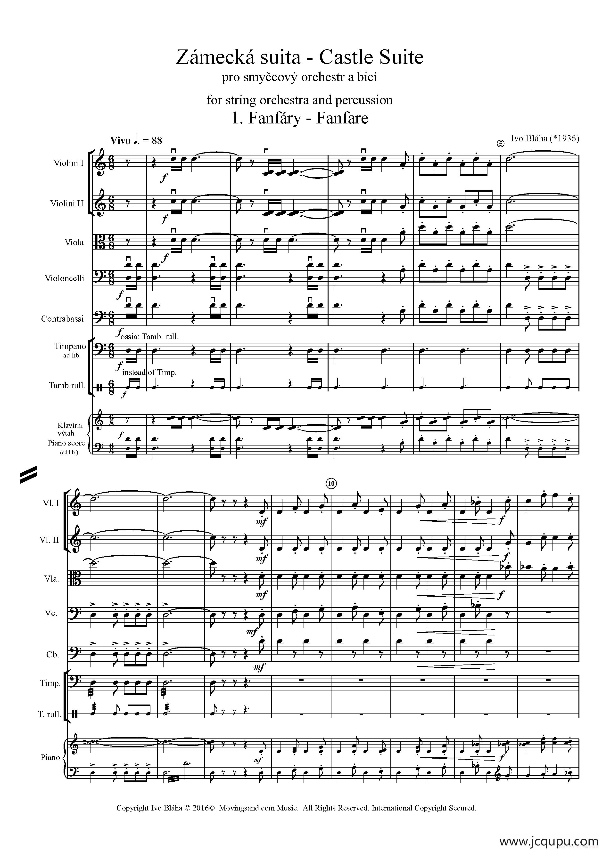 Ivo Blaha Zamecka suita - Full Score（城堡套曲）简谱