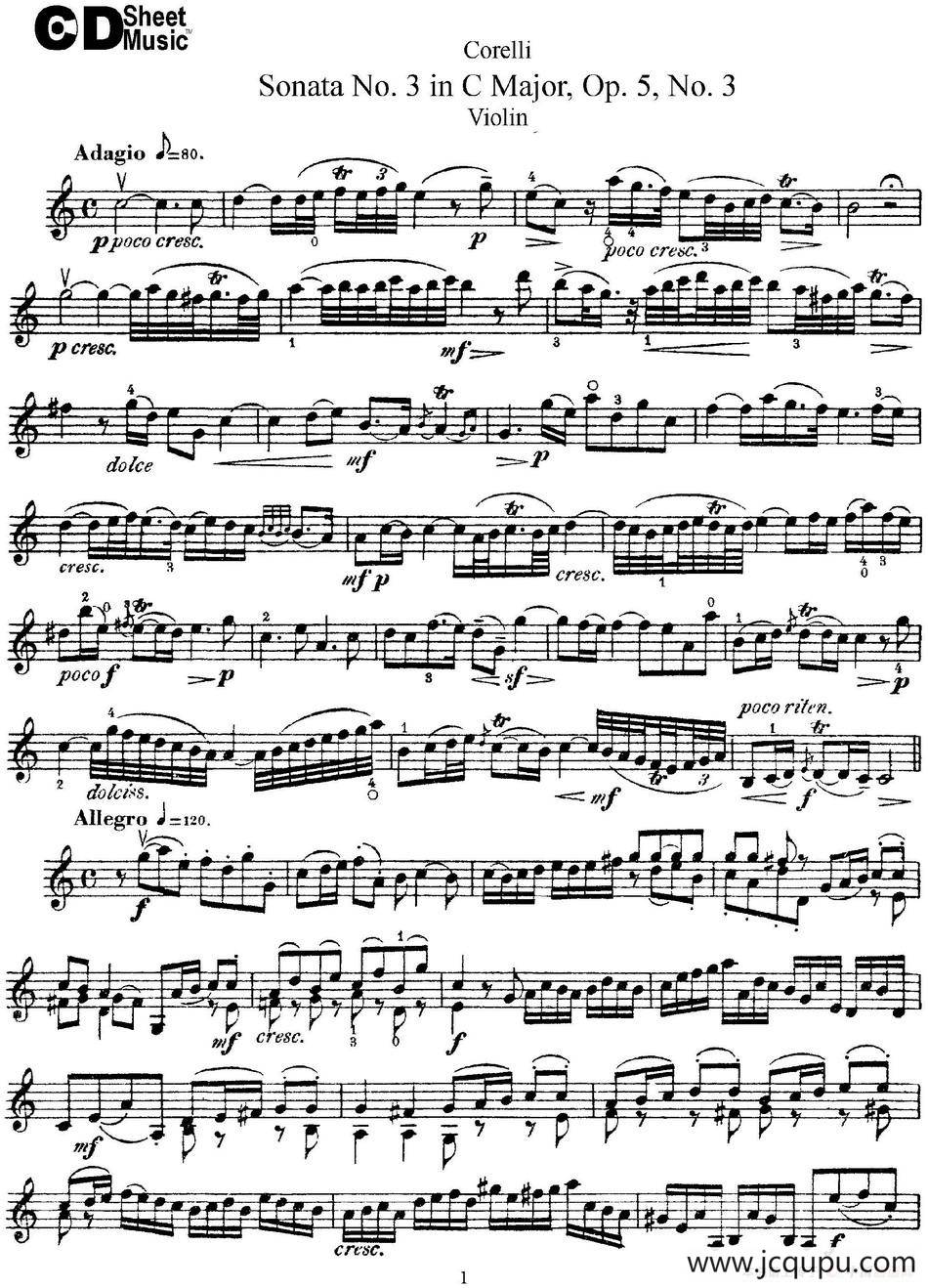 Sonata No.3 in C MajorOp.5 No.3简谱