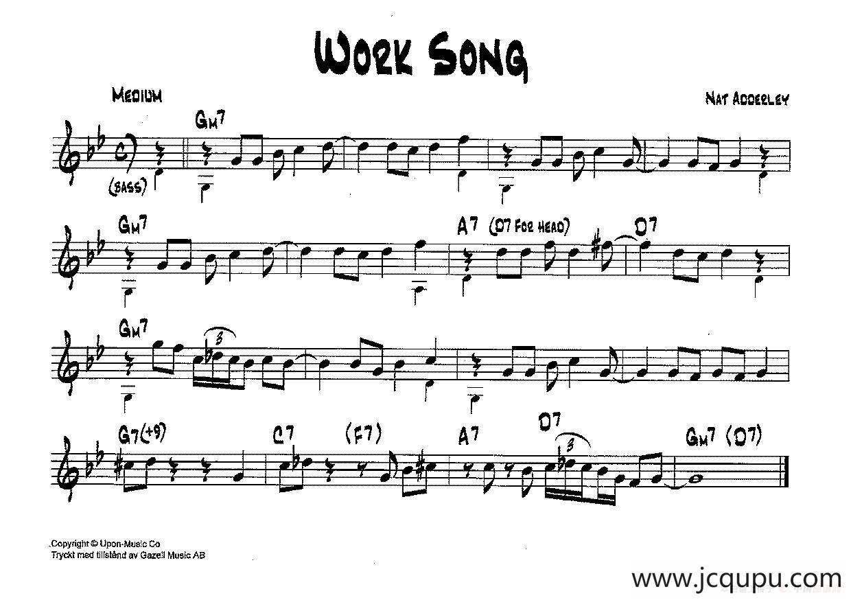 降B爵士乐谱：WORK SONG简谱