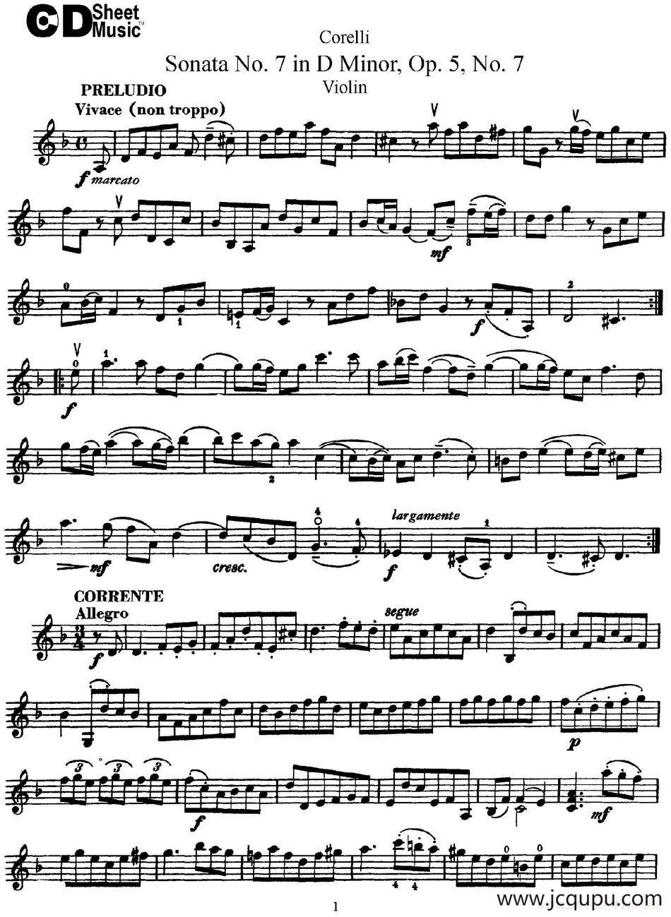 Sonata No.7 in D MinorOp.5 No.7简谱