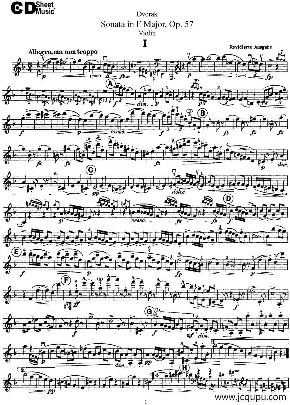 Violin Sonata Op.57简谱
