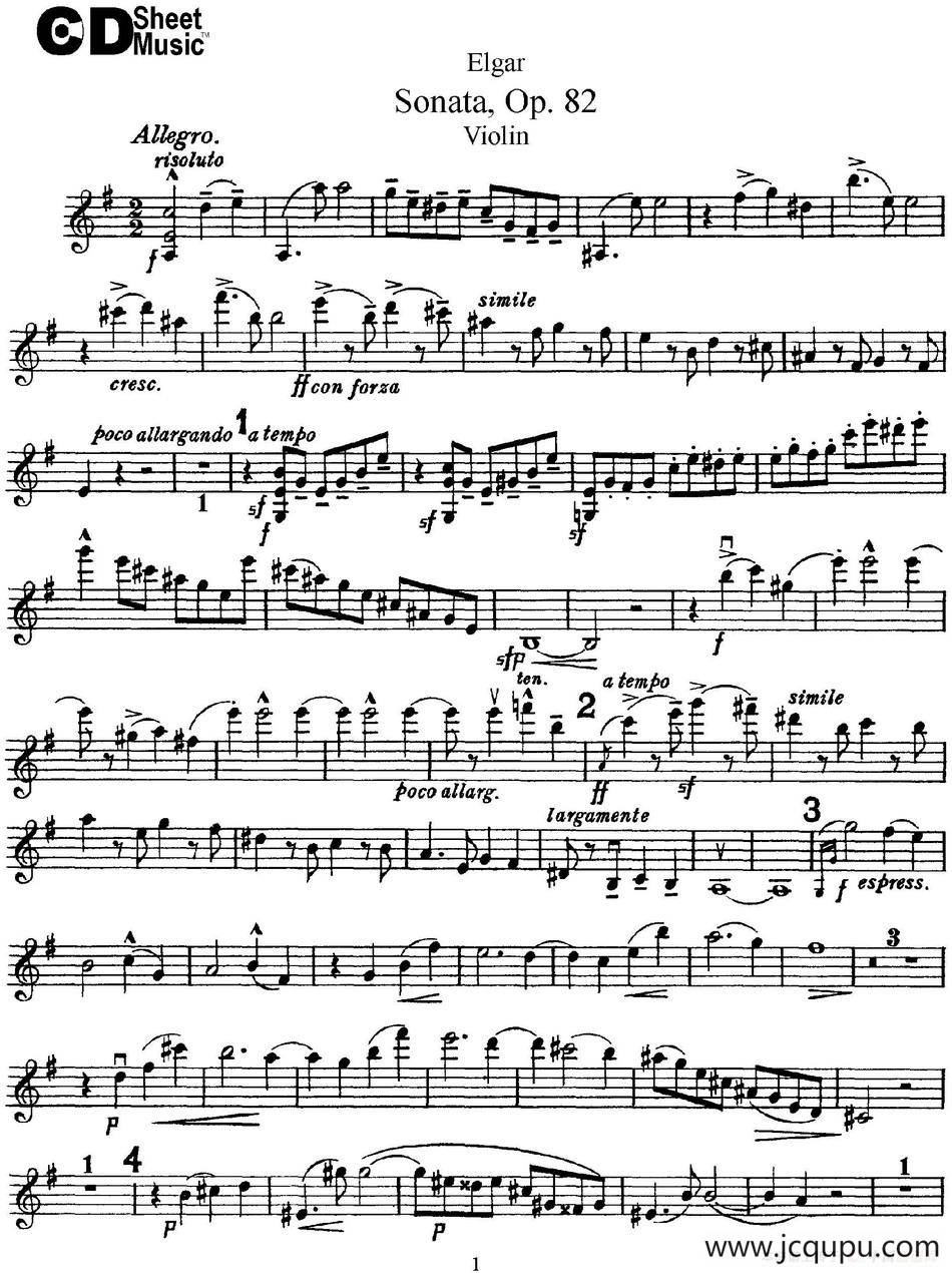 Violin Sonata Op.82简谱
