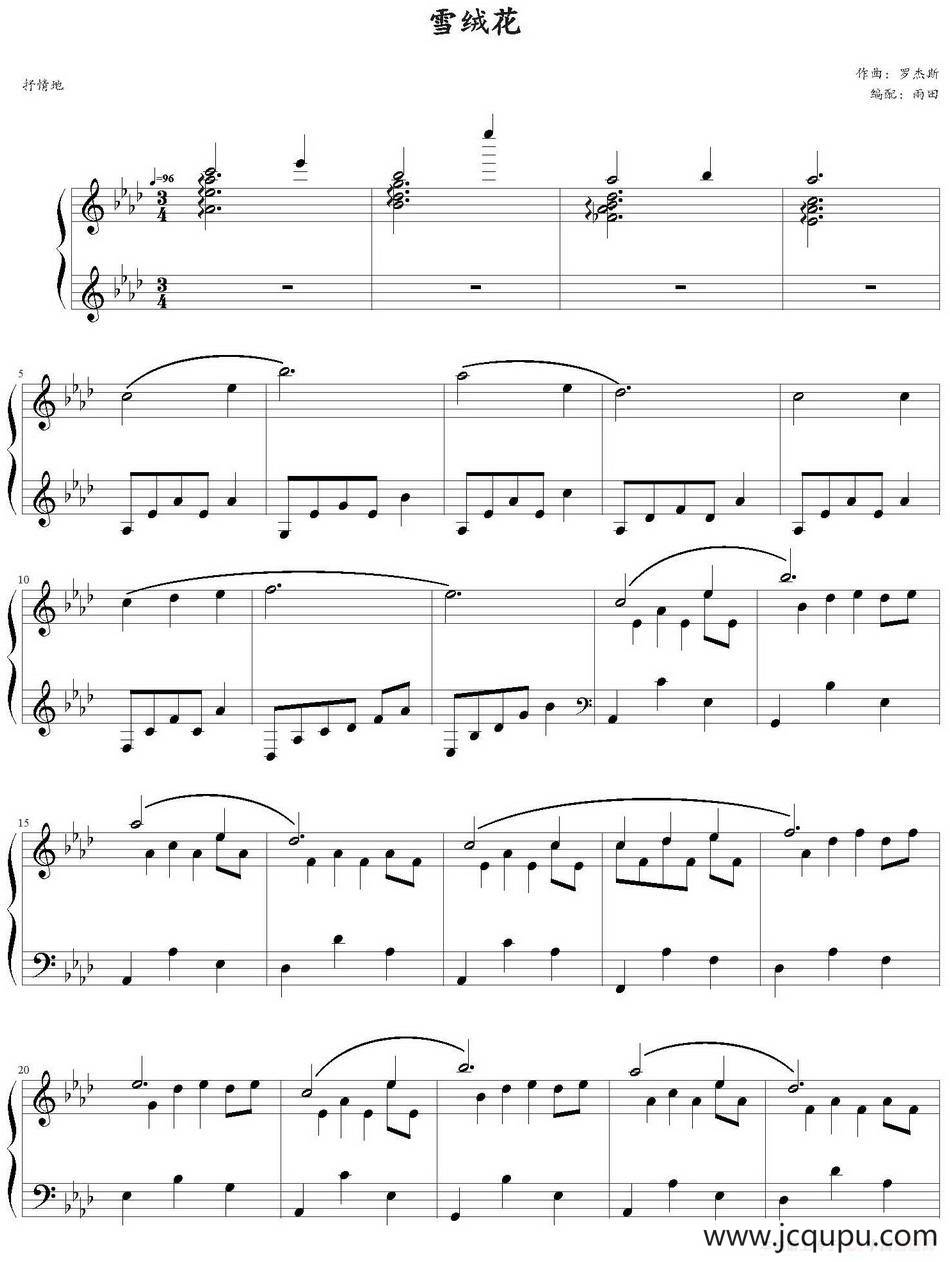雪绒花（雨田编配版）简谱