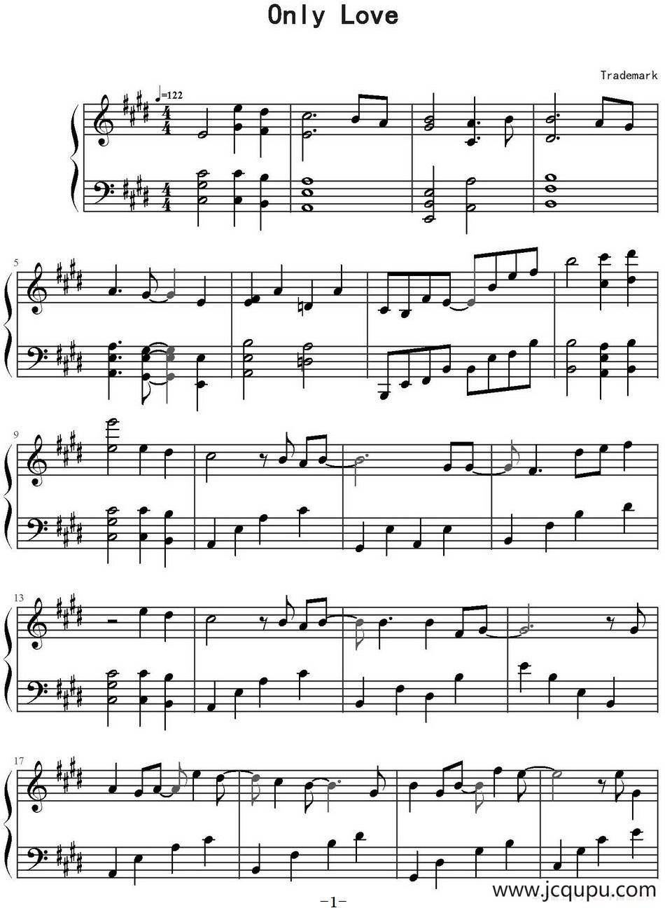 Only Love 唯一的爱简谱