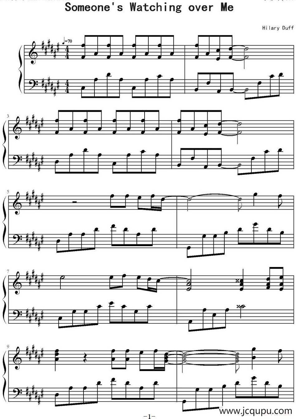 Someone's Watching over Me 有个人守护着我简谱