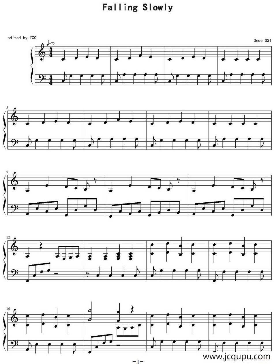 Falling Slowly简谱