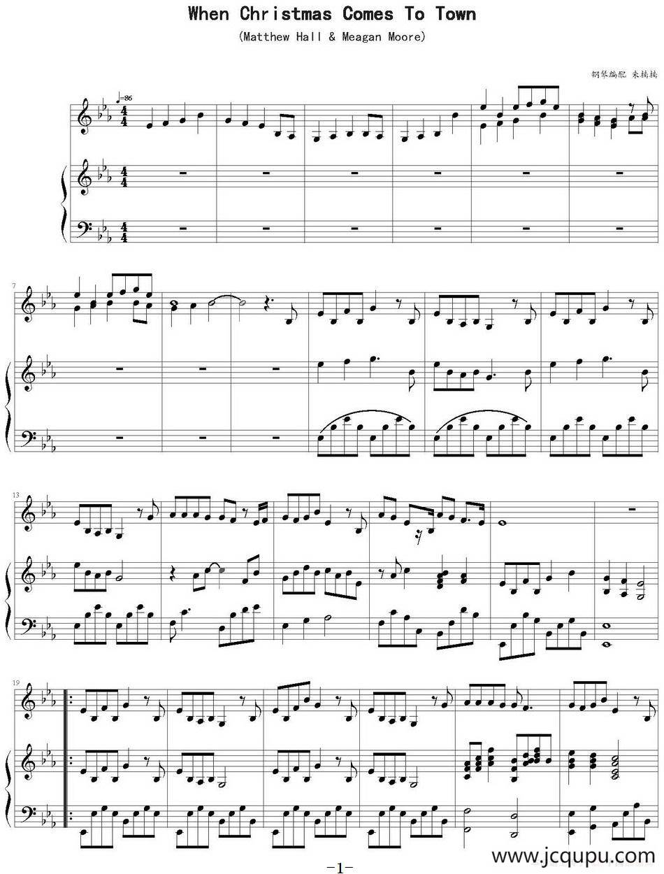 When Christmas Comes To Town简谱