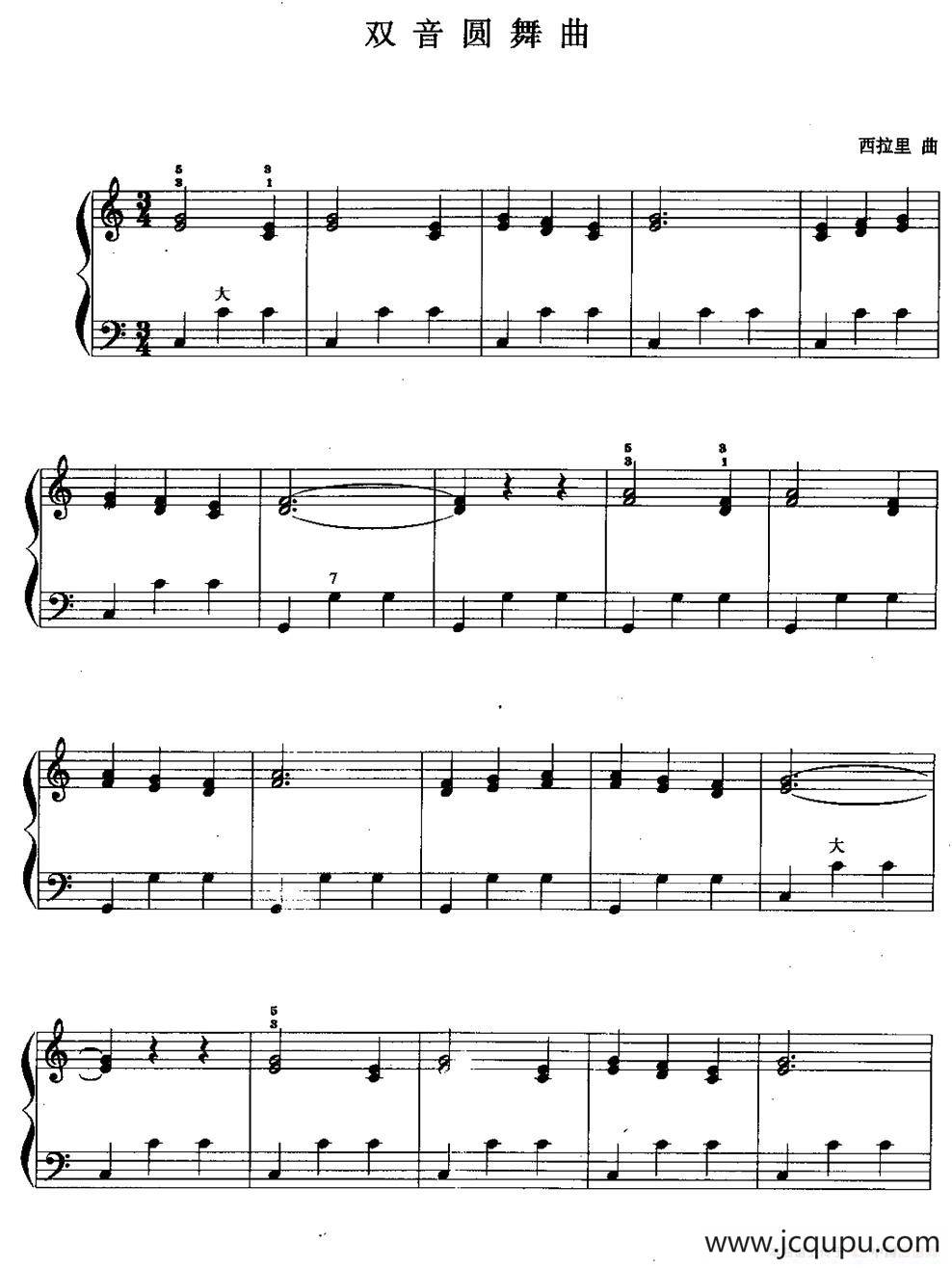 儿童手风琴曲：双音圆舞曲简谱