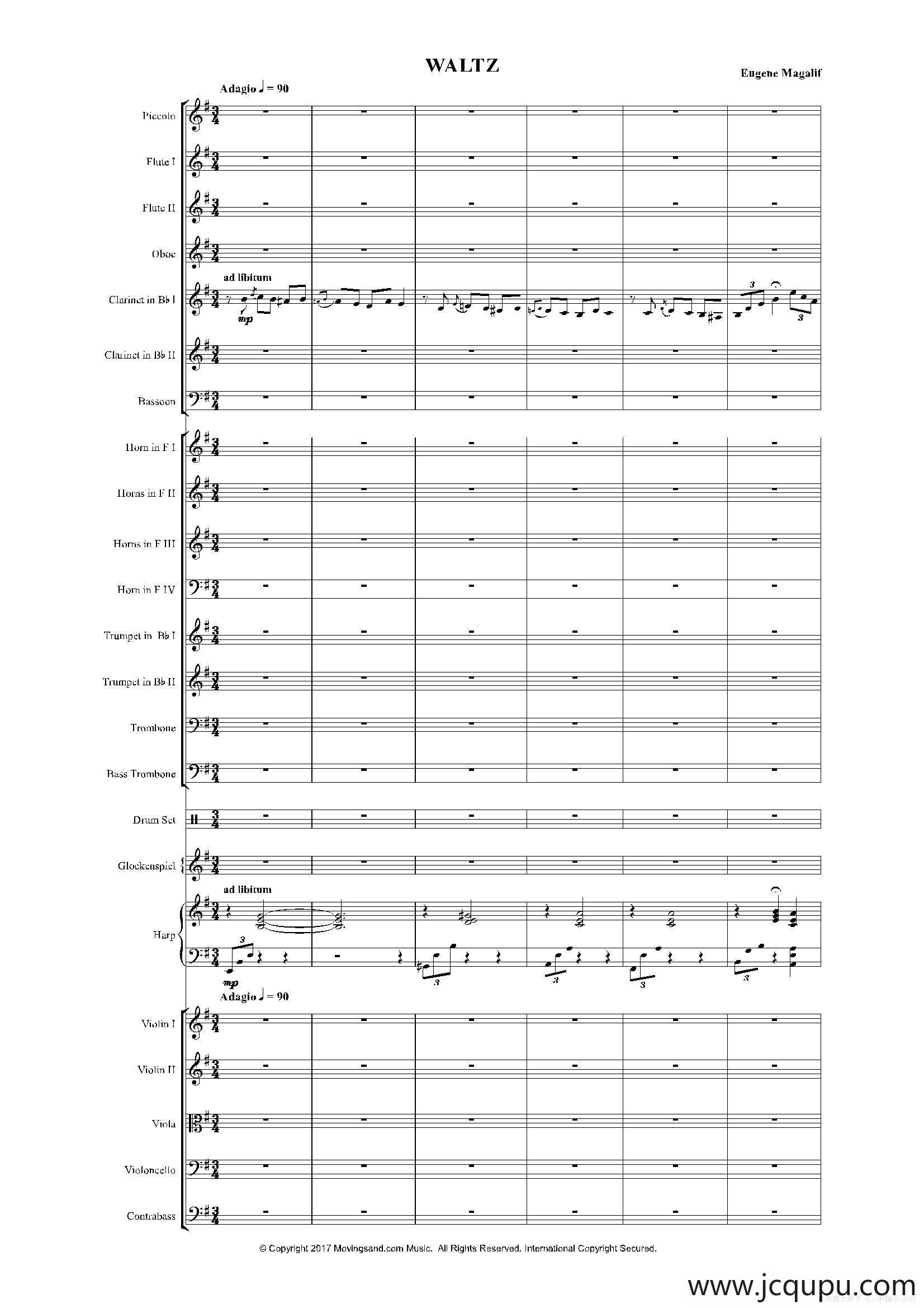 《来自皇室的舞蹈》管弦乐套曲：4.WALTZ（华尔兹）（总谱）简谱