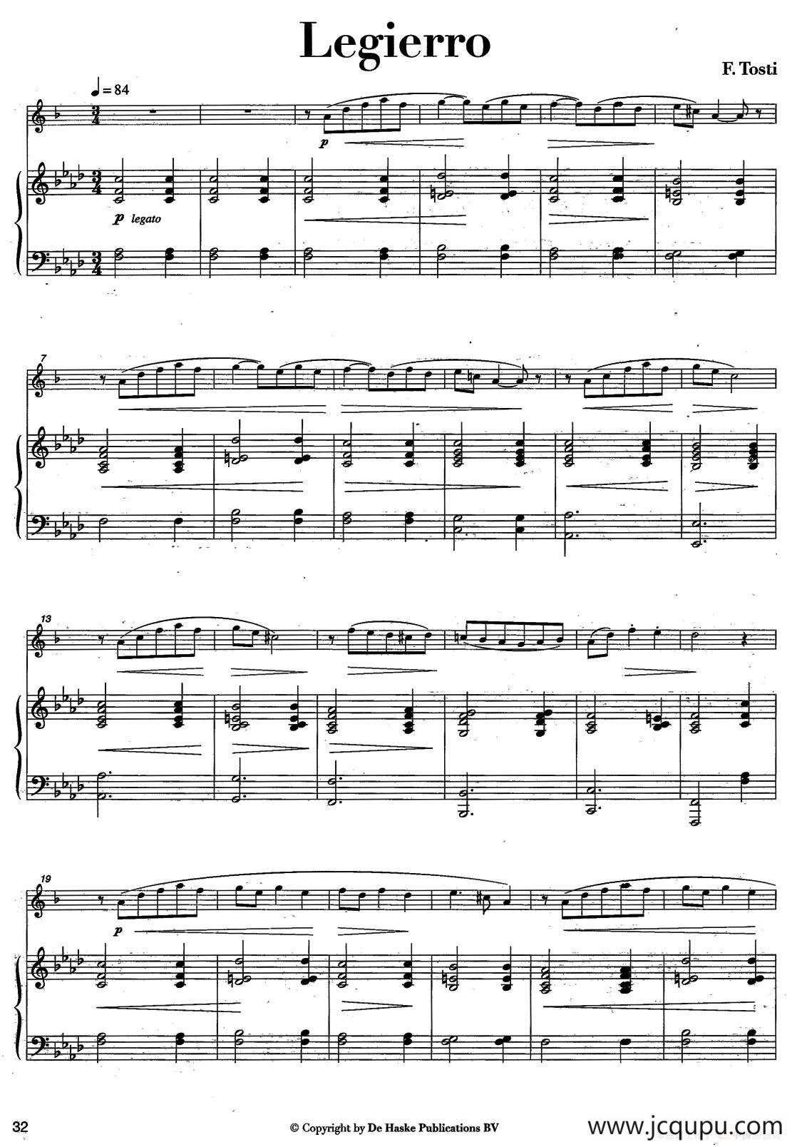 Legierro（中音萨克所+钢琴伴奏）简谱