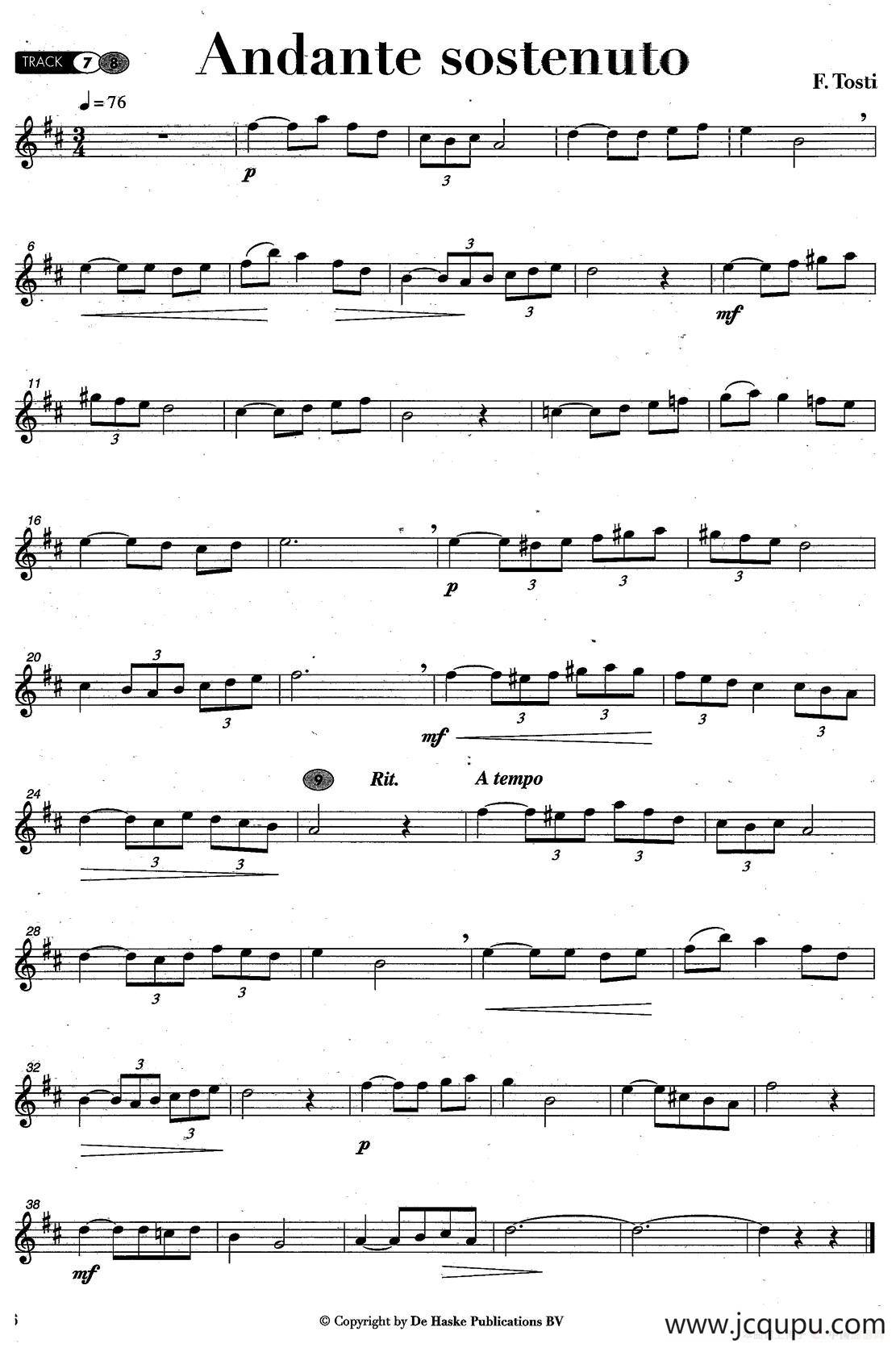 Andante sostenuto简谱