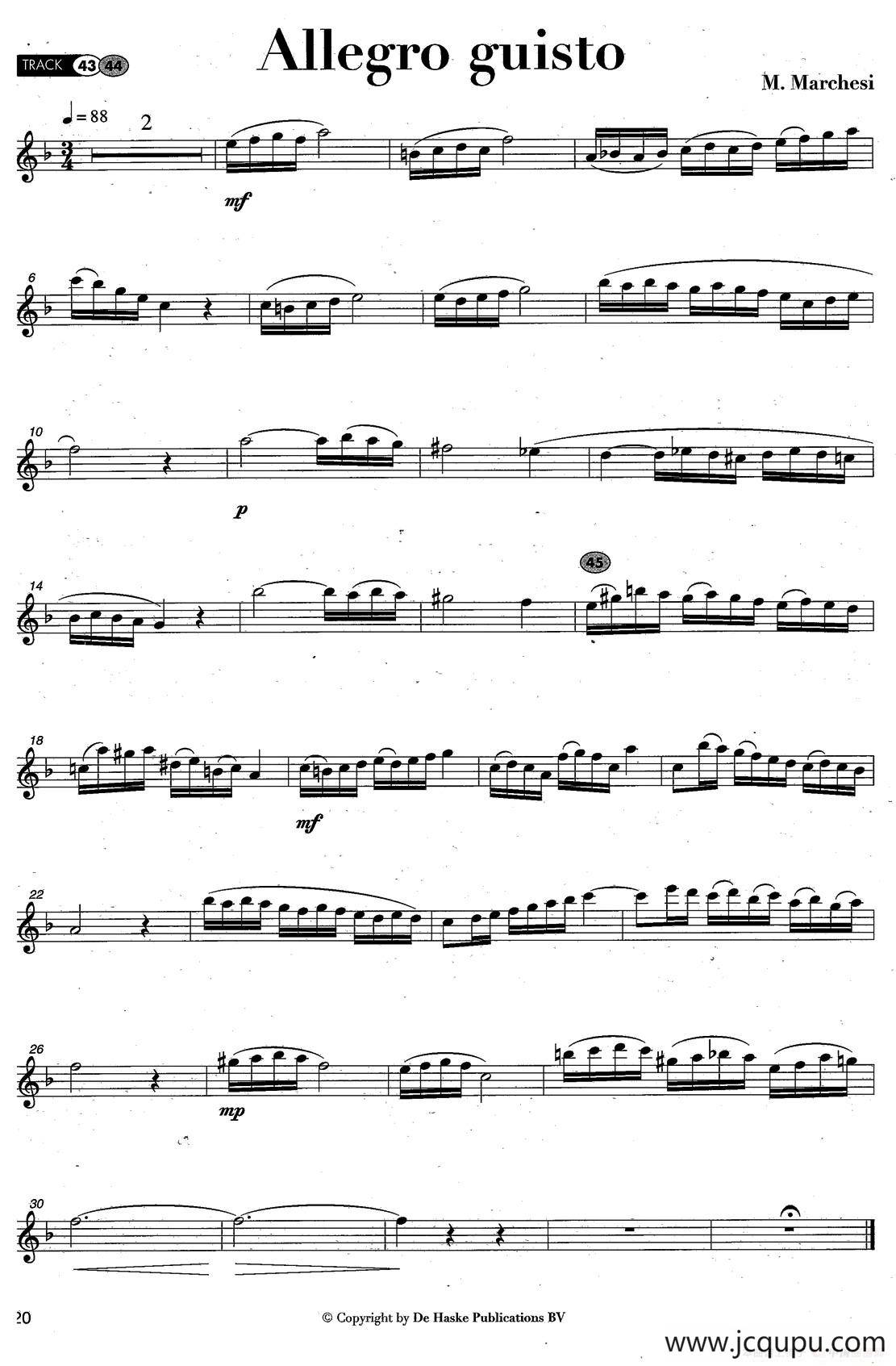 Allegro guisto（版本一）简谱