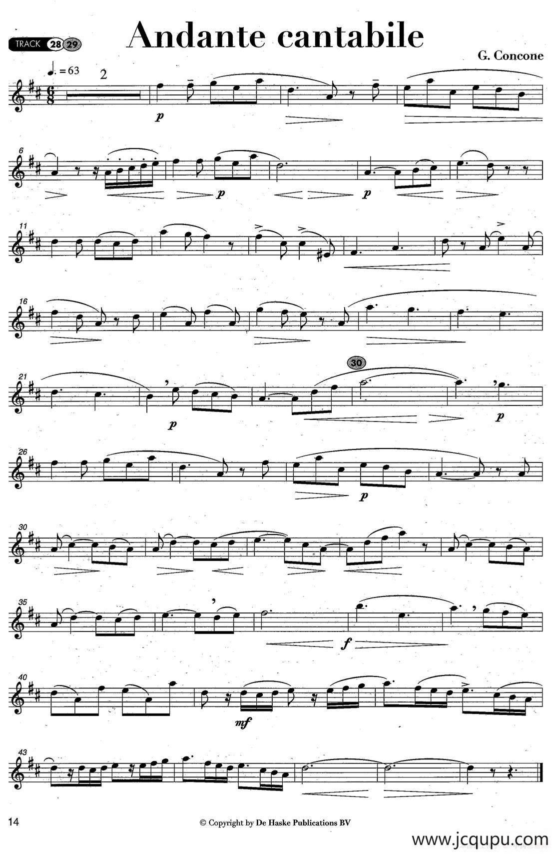 Andante cantabile简谱