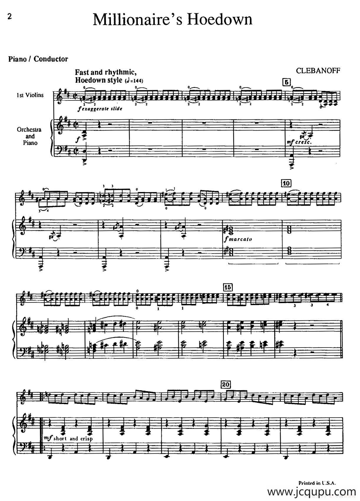 富豪们的乡村舞会（小提琴+钢琴伴奏）简谱